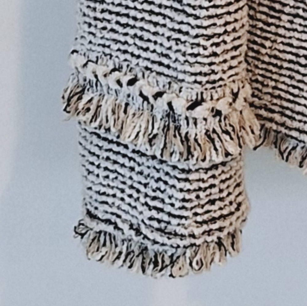 Chico's fringed tweed cardigan/jacket - Picture 2 of 8